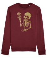 Skeleton Happy with Golden Rose Bluză mânecă lungă Unisex Rise