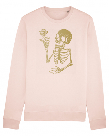 Skeleton Happy with Golden Rose Candy Pink