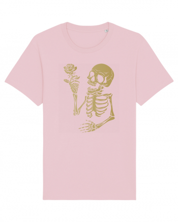 Skeleton Happy with Golden Rose Cotton Pink