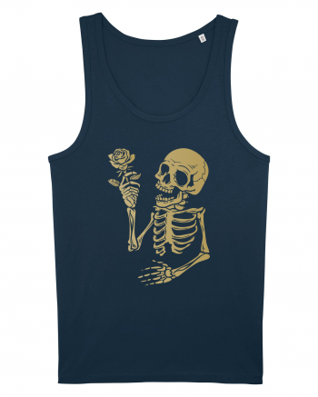 Skeleton Happy with Golden Rose Navy