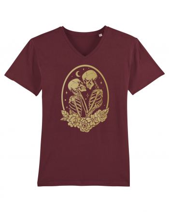 Skeleton Lovers Kiss Burgundy