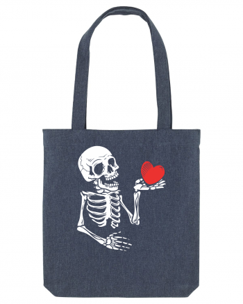 Skeleton Red Heart Midnight Blue