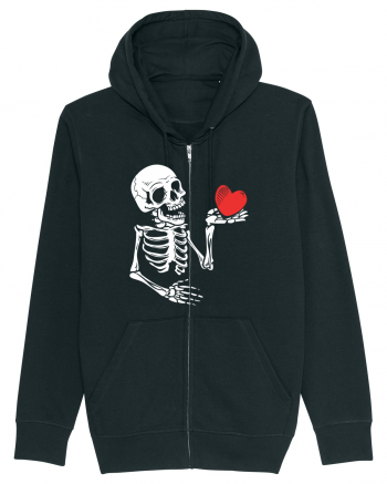 Skeleton Red Heart Black