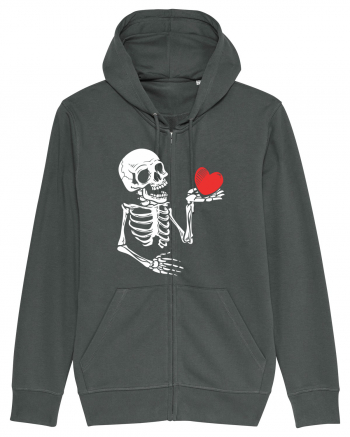 Skeleton Red Heart Anthracite