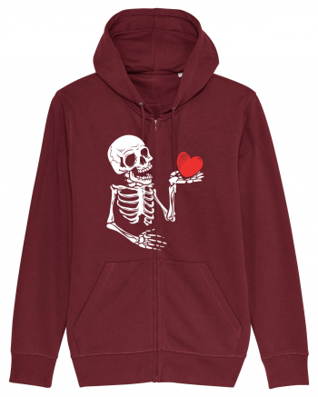 Skeleton Red Heart Burgundy