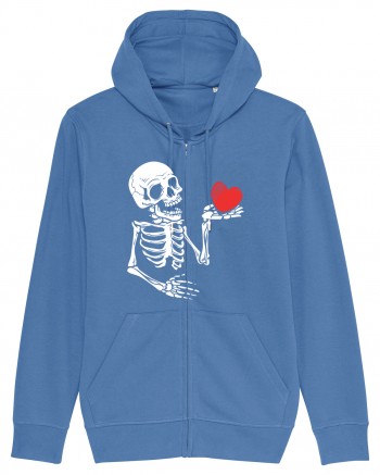 Skeleton Red Heart Bright Blue