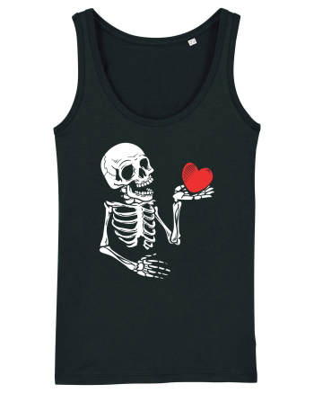 Skeleton Red Heart Black