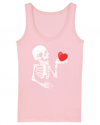 Skeleton Red Heart Cotton Pink