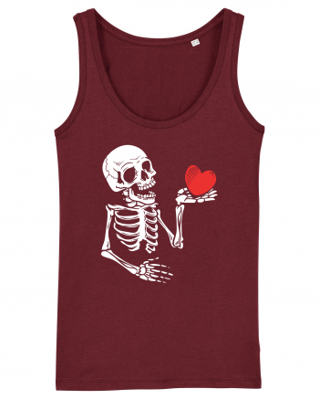 Skeleton Red Heart Burgundy