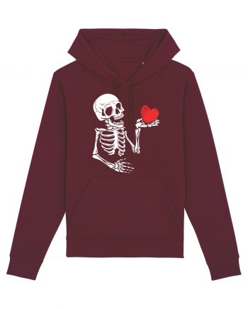 Skeleton Red Heart Burgundy