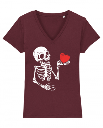 Skeleton Red Heart Burgundy