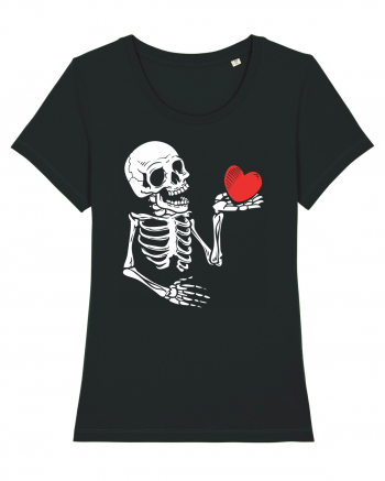 Skeleton Red Heart Black