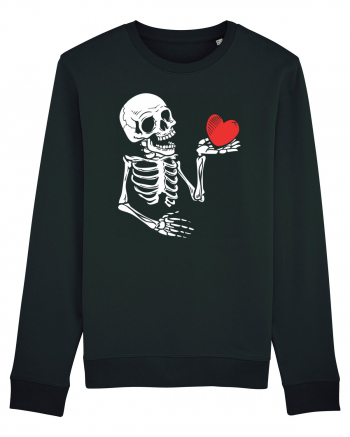 Skeleton Red Heart Black