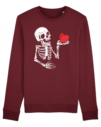 Skeleton Red Heart Burgundy