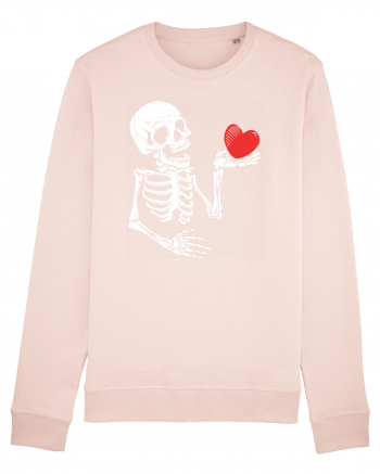 Skeleton Red Heart Candy Pink