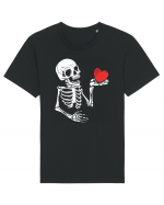 Skeleton Red Heart Tricou mânecă scurtă Unisex Rocker