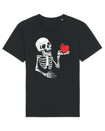 Skeleton Red Heart Black