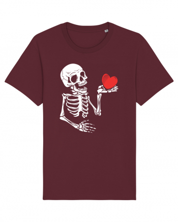 Skeleton Red Heart Burgundy