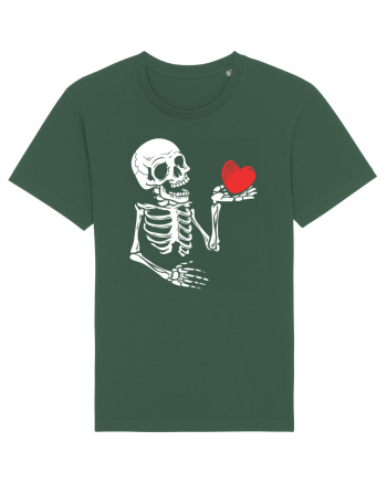 Skeleton Red Heart Bottle Green