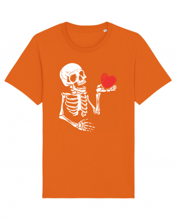 Skeleton Red Heart Bright Orange