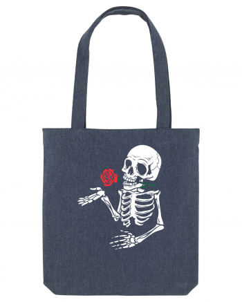 Skeleton Red Rose Midnight Blue