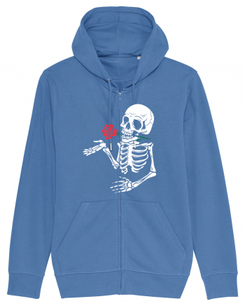 Skeleton Red Rose Bright Blue