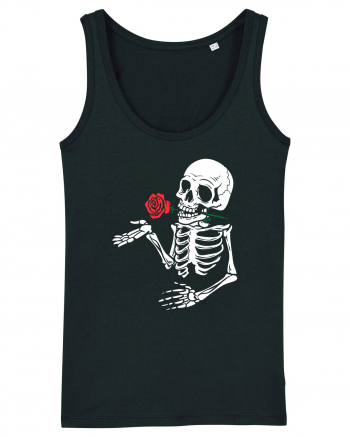 Skeleton Red Rose Black