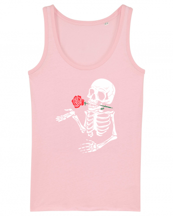 Skeleton Red Rose Cotton Pink