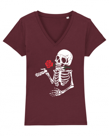 Skeleton Red Rose Burgundy