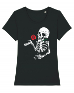 Skeleton Red Rose Tricou mânecă scurtă guler larg fitted Damă Expresser