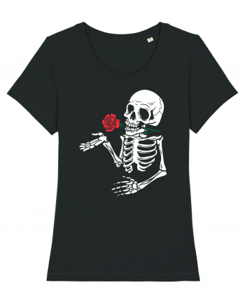 Skeleton Red Rose Black