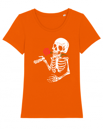 Skeleton Red Rose Bright Orange