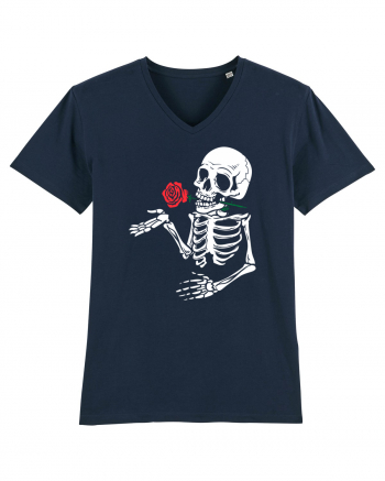 Skeleton Red Rose French Navy