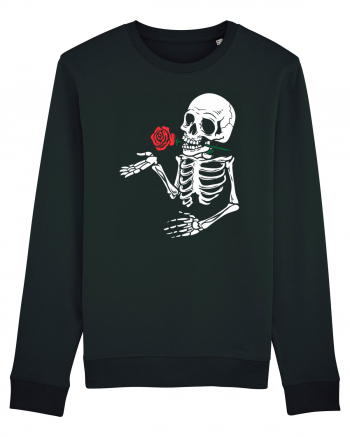 Skeleton Red Rose Black