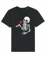 Skeleton Red Rose Tricou mânecă scurtă Unisex Rocker