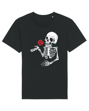 Skeleton Red Rose Black