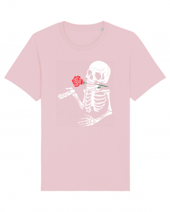 Skeleton Red Rose Cotton Pink