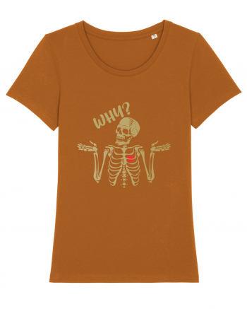 Why? Skeleton Wondering Red Heart Roasted Orange