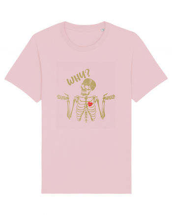 Why? Skeleton Wondering Red Heart Cotton Pink