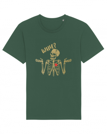 Why? Skeleton Wondering Red Heart Bottle Green