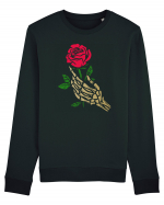 Skeleton Hand with Red Rose Bluză mânecă lungă Unisex Rise