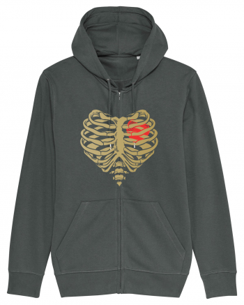 Skeleton Red Heart Golden Ribs Anthracite