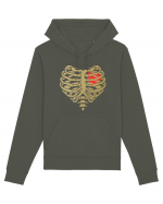 Skeleton Red Heart Golden Ribs Hanorac Unisex Drummer