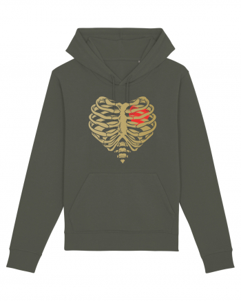 Skeleton Red Heart Golden Ribs Khaki