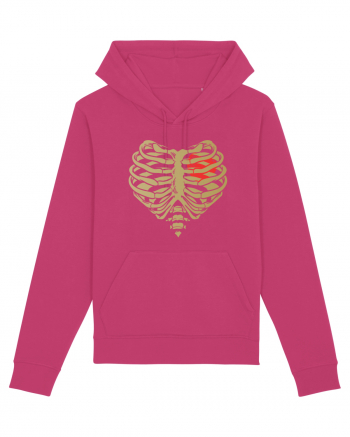 Skeleton Red Heart Golden Ribs Raspberry