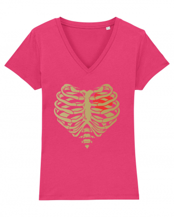 Skeleton Red Heart Golden Ribs Raspberry