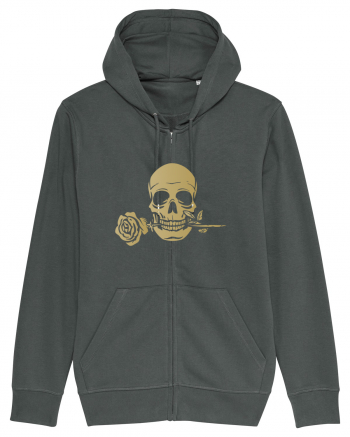 Skull with Golden Rose Anthracite