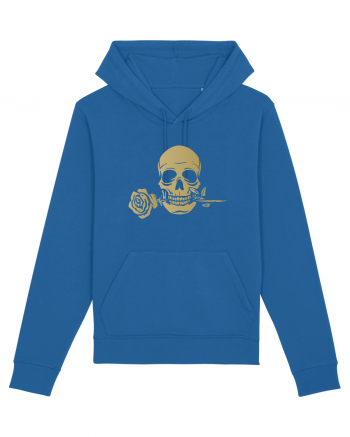 Skull with Golden Rose Royal Blue