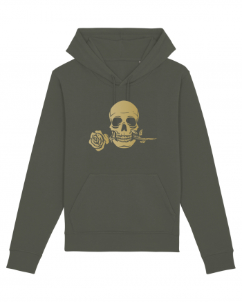 Skull with Golden Rose Khaki