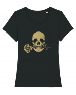 Skull with Golden Rose Tricou mânecă scurtă guler larg fitted Damă Expresser